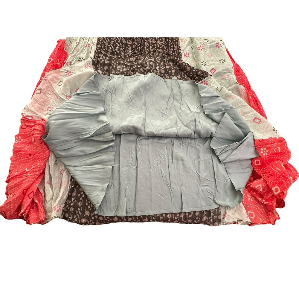 Anthropologie Verb Margot Shimmer Patchwork Peasant Maxi Skirt Festival #GG3-5 - Picture 6 of 12